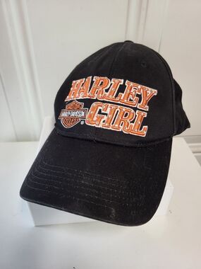 Harley Girl Embroidered Black Cap